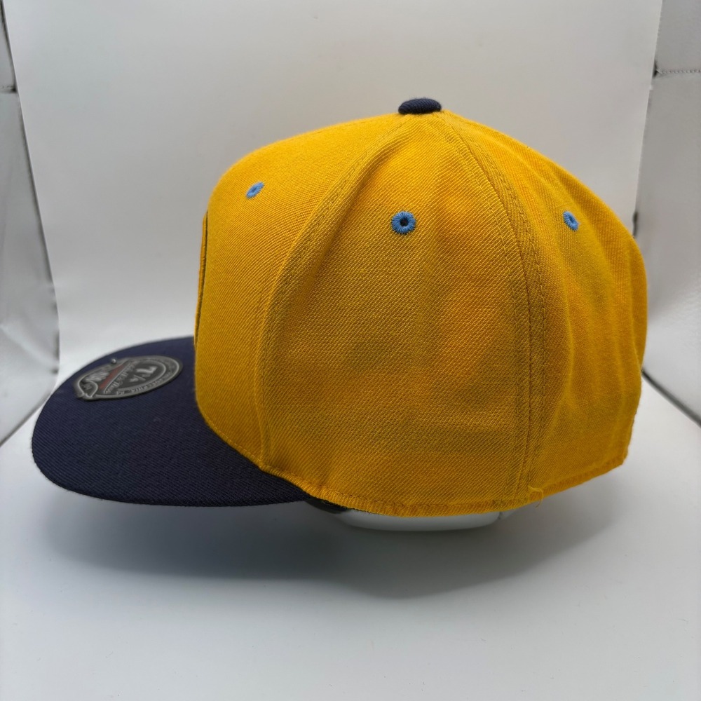 Mitchell & Ness Denver Nuggets Fitted Hat 7 1/4 Yellow Navy High Crown G163K - Picture 4 of 6